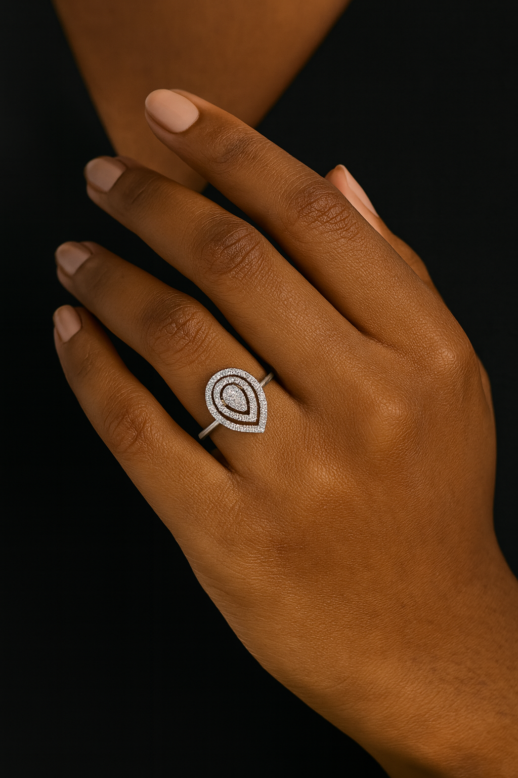 Kimora Sterling Silver Engagement Ring with Moissanite Stone Model