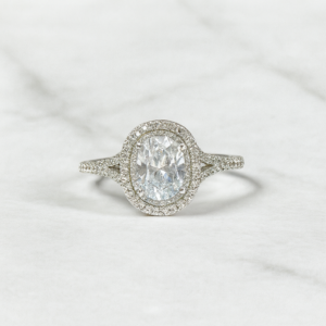 Matilda White Sterling Silver Engagement Ring with Cubic Zirconia Stones