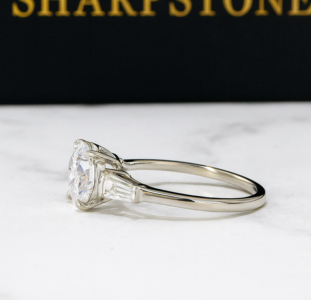 Ophelia Stainless Steel Engagement Ring Side