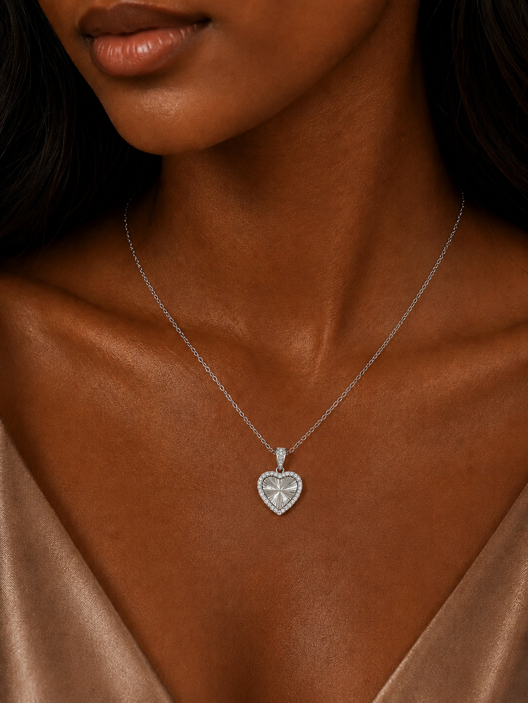 Cherie Heart Necklace Model