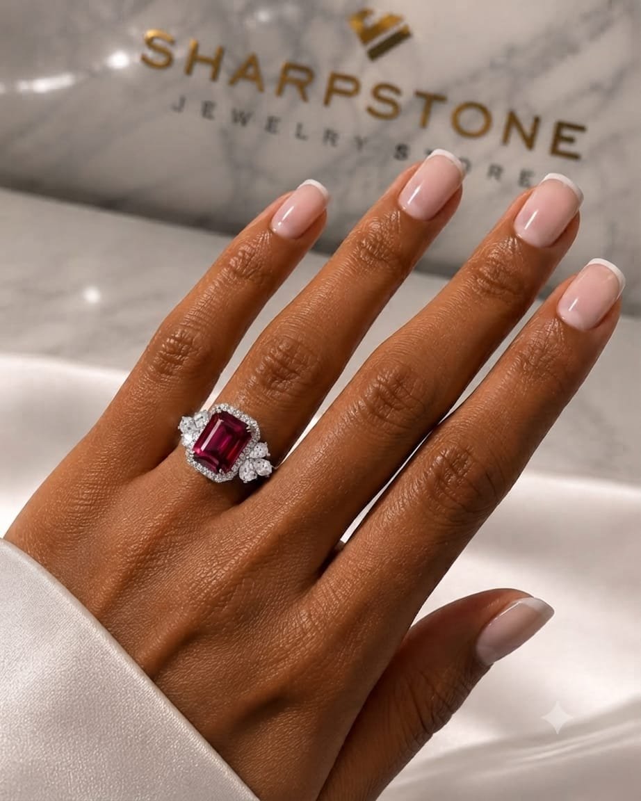 Liora Red Eng Ring Model