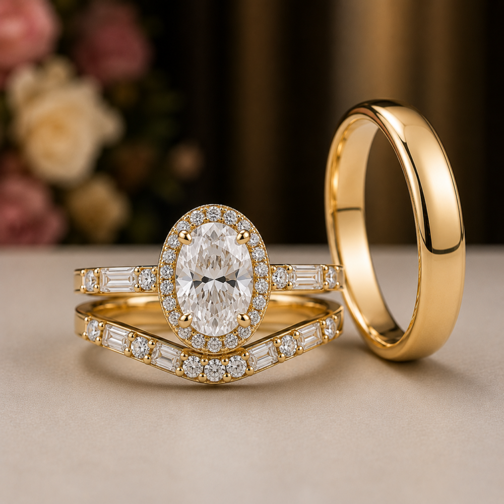 Alba Gold Trio Set Ring