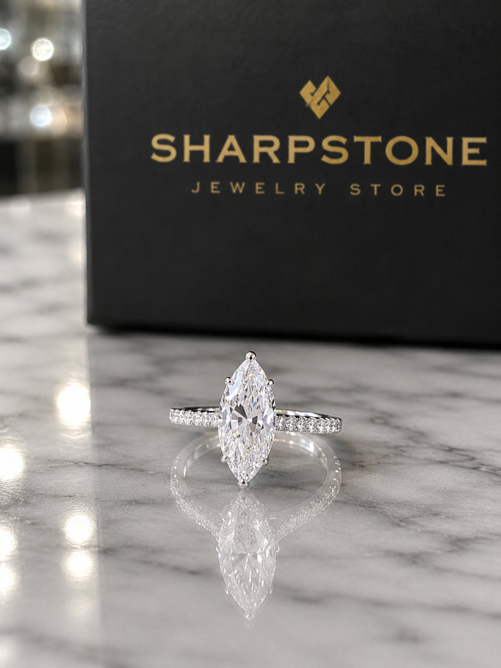 Alia Cathedral Marquise Eng Ring