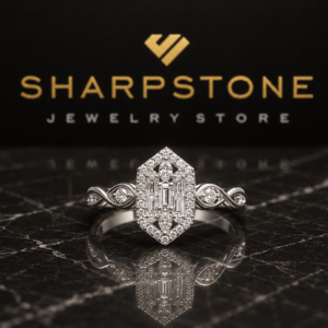 Catalina Sterling Silver Engagement Ring with Cubic Zirconia Stone