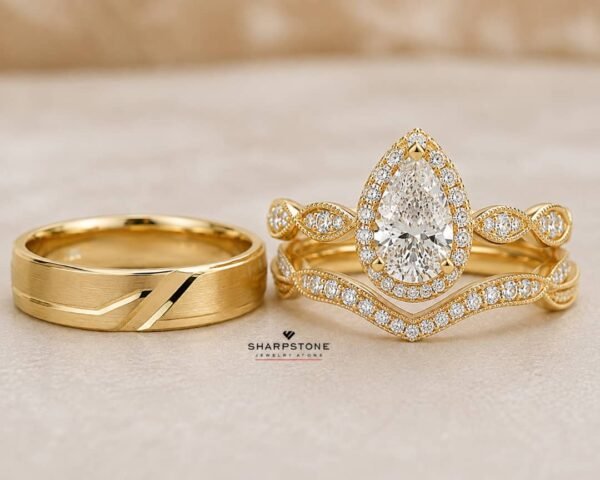 Cruz Gold Trio Set Ring