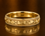 Miro Gold Male Band with Moissanite and Diamond Stone