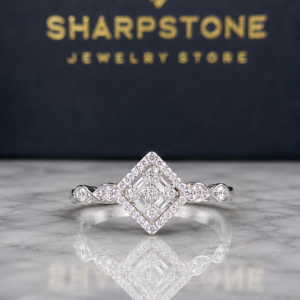 Vivianna Sterling Silver Engagement Ring with Cubic Zirconia Stone